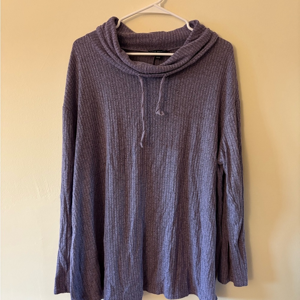 Lane Bryant Plus Size Purple Cowl Neck Long-sleeve Pullover Size 18/20
